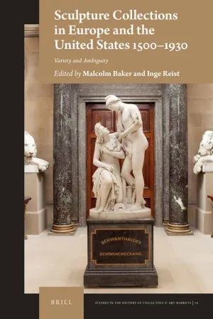 cover of book depicting large sculpture of one seated figure and another standing close